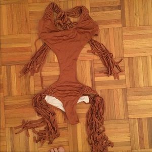 Victoria’s Secret macrame one piece tan size small
